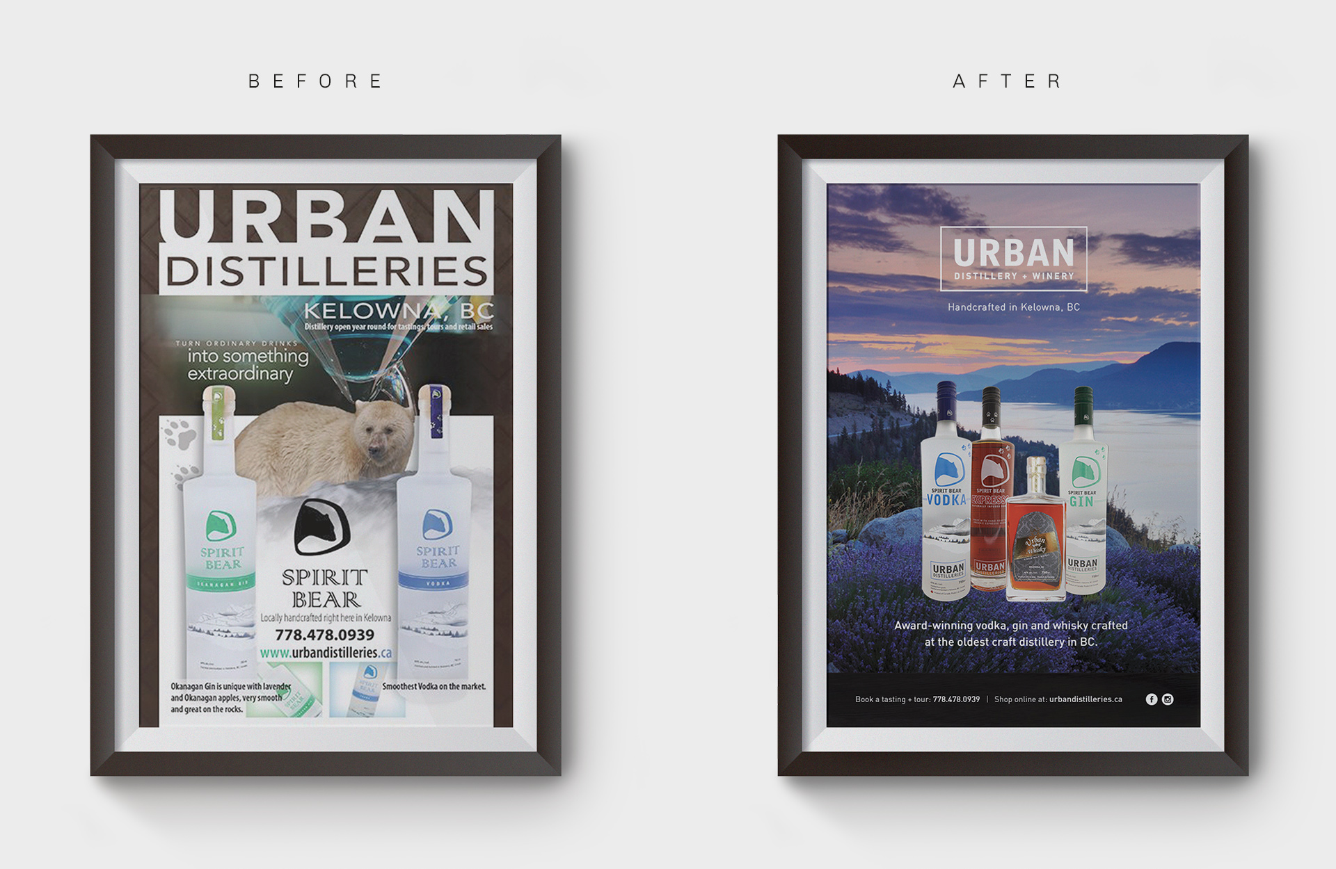 jamie langevin graphic design brand identity urban distillery beforeafter posters