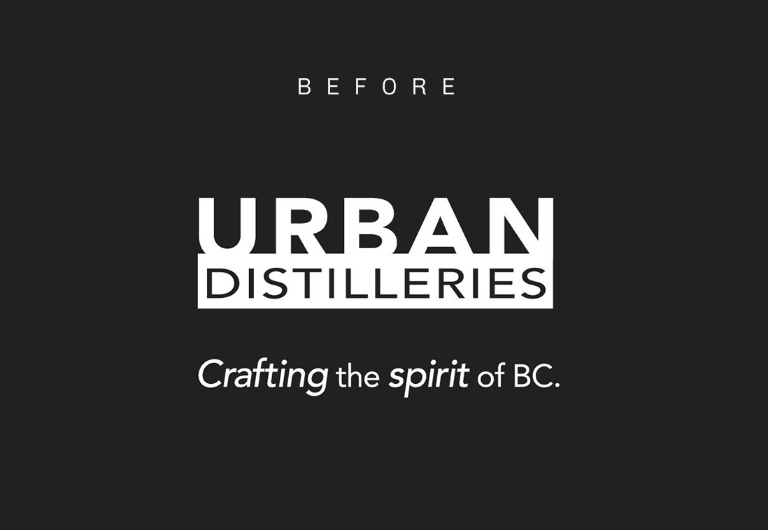 jamie langevin graphic design brand identity urban distillery logo before